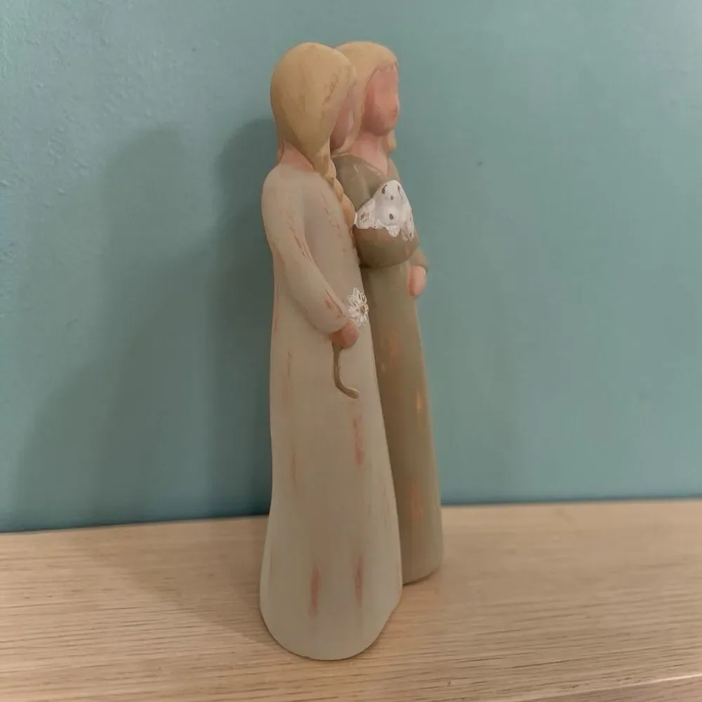 Mind's Eye Gentle Souls Friendship Figurine Women Holding Dog 2001 Resin Decor